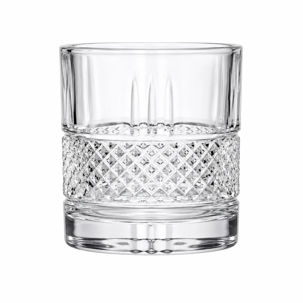 270ml Diamond Textured Whiskey Glass – Heavy Base Rocks Tumbler for Wholesale - view 1