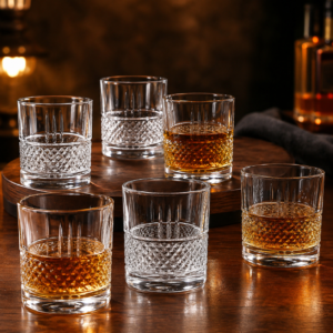 270ml Diamond Textured Whiskey Glass – Heavy Base Rocks Tumbler for Wholesale - view 7