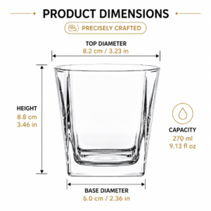 270ml Square Whiskey Glass – Heavy Base Tumbler for Wholesale - view 4