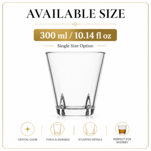 300ml Sculpted Base Whiskey Glass – Wholesale & OEM - view 3