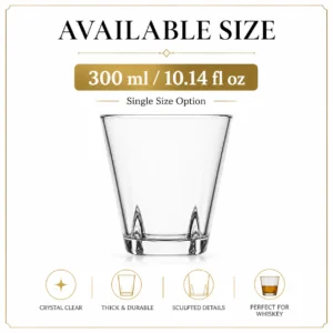 300ml Sculpted Base Whiskey Glass – Wholesale & OEM - view 3