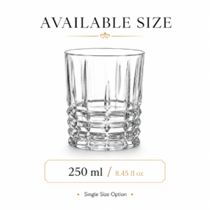 250ml Faceted Whiskey Glass – Sculpted Heavy Base Tumbler for Wholesale - view 3