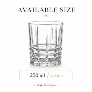 250ml Faceted Whiskey Glass – Sculpted Heavy Base Tumbler for Wholesale - view 3