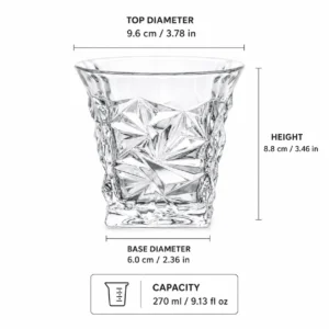 270ml Iceberg Faceted Whiskey Glass – Sculpted Rocks Tumbler for Wholesale - view 4