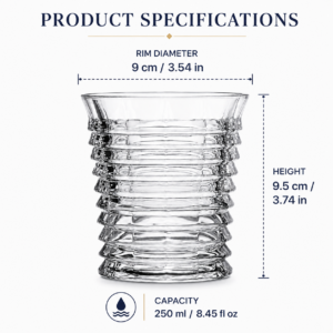 250ml Ripple Whiskey Glass – Layered Textured Tumbler for Wholesale - view 4