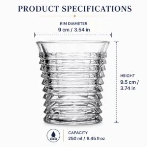 250ml Ripple Whiskey Glass – Layered Textured Tumbler for Wholesale - view 4