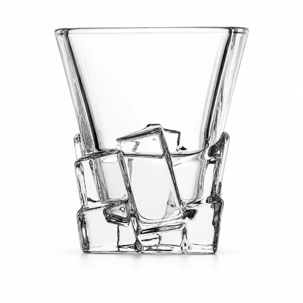 320ml Sculpted Ice Whiskey Glass – Geometric Heavy Base Tumbler for Wholesale - view 1