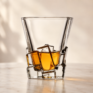 320ml Sculpted Ice Whiskey Glass – Geometric Heavy Base Tumbler for Wholesale - view 2