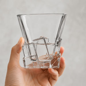 320ml Sculpted Ice Whiskey Glass – Geometric Heavy Base Tumbler for Wholesale - view 5