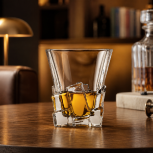 320ml Sculpted Ice Whiskey Glass – Geometric Heavy Base Tumbler for Wholesale - view 6