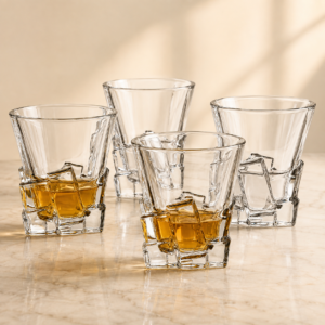 320ml Sculpted Ice Whiskey Glass – Geometric Heavy Base Tumbler for Wholesale - view 7