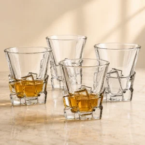 320ml Sculpted Ice Whiskey Glass – Geometric Heavy Base Tumbler for Wholesale - view 7