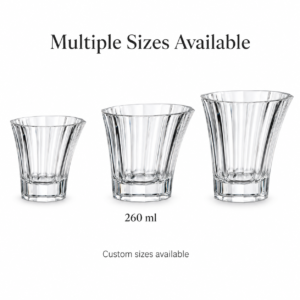 260ml Slanted Rim Whiskey Glass – Fluted Heavy Base Tumbler for Wholesale - view 3
