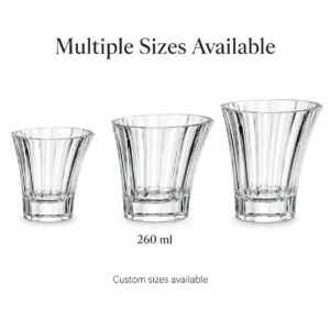260ml Slanted Rim Whiskey Glass – Fluted Heavy Base Tumbler for Wholesale - view 3
