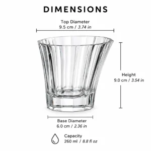 260ml Slanted Rim Whiskey Glass – Fluted Heavy Base Tumbler for Wholesale - view 4