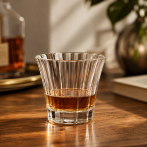260ml Slanted Rim Whiskey Glass – Fluted Heavy Base Tumbler for Wholesale - view 6
