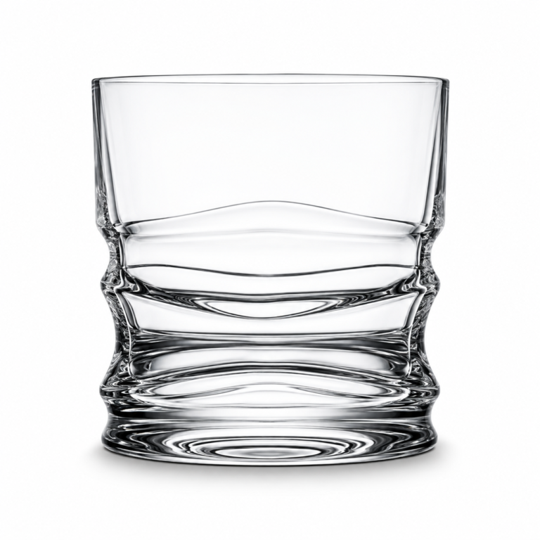 270ml Sculpted Wave Whiskey Glass – Heavy Base Rocks Tumbler for Wholesale - view 1