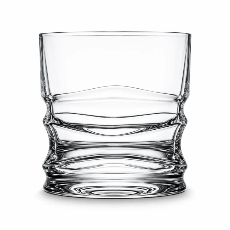 270ml Sculpted Wave Whiskey Glass – Heavy Base Rocks Tumbler for Wholesale - view 1