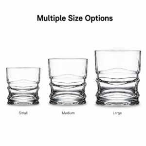 270ml Sculpted Wave Whiskey Glass – Heavy Base Rocks Tumbler for Wholesale - view 3