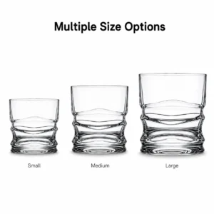 270ml Sculpted Wave Whiskey Glass – Heavy Base Rocks Tumbler for Wholesale - view 3