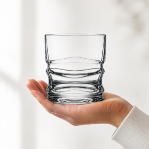270ml Sculpted Wave Whiskey Glass – Heavy Base Rocks Tumbler for Wholesale - view 5