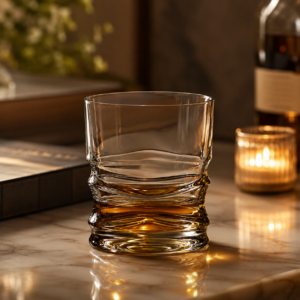 270ml Sculpted Wave Whiskey Glass – Heavy Base Rocks Tumbler for Wholesale - view 6