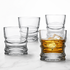 270ml Sculpted Wave Whiskey Glass – Heavy Base Rocks Tumbler for Wholesale - view 7