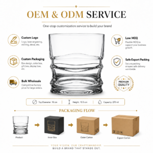 270ml Sculpted Wave Whiskey Glass – Heavy Base Rocks Tumbler for Wholesale - view 8