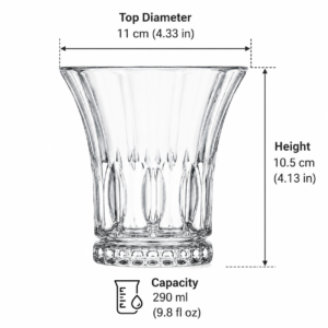 290ml Flared Crystal Whiskey Glass – Decorative Heavy Base Tumbler for Wholesale - view 4