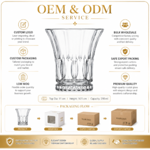 290ml Flared Crystal Whiskey Glass – Decorative Heavy Base Tumbler for Wholesale - view 8