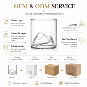 200ml Mountain Whiskey Glass – Sculpted Peak Tumbler for Wholesale - view 8
