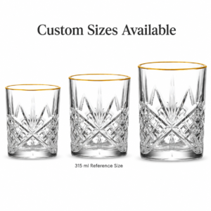 315ml Gold Rim Cut Whiskey Glass – Decorative Heavy Base Tumbler for Wholesale - view 3
