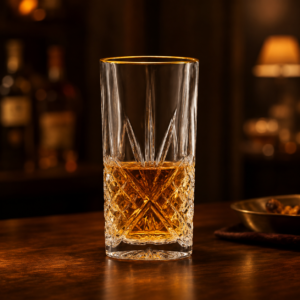 350ml Gold Rim Highball Glass – Cut Glass Tumbler for Wholesale - view 2