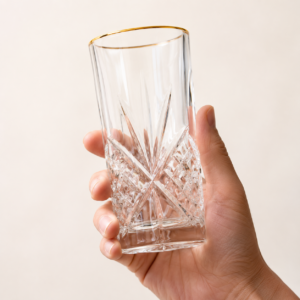 350ml Gold Rim Highball Glass – Cut Glass Tumbler for Wholesale - view 5