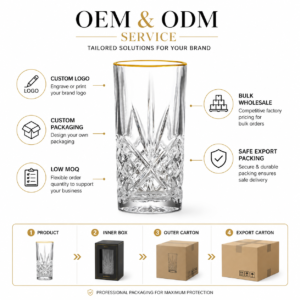 350ml Gold Rim Highball Glass – Cut Glass Tumbler for Wholesale - view 8
