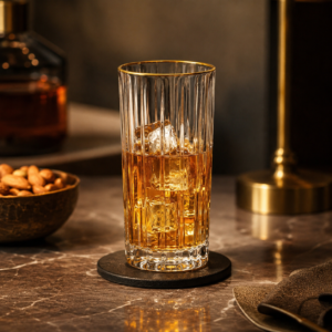 410ml Gold Rim Ribbed Highball Glass – Heavy Base Tumbler for Wholesale - view 6