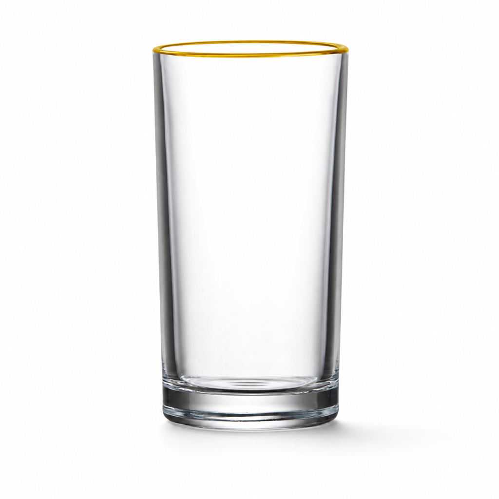 435ml Gold Rim Highball Glass – Clear Heavy Base Tumbler for Wholesale - view 1