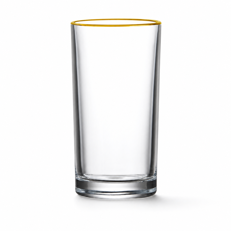 435ml Gold Rim Highball Glass – Clear Heavy Base Tumbler for Wholesale - view 1