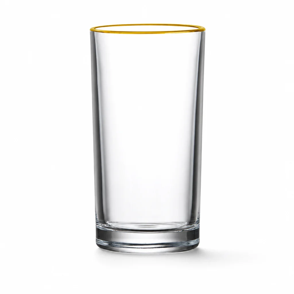 435ml Gold Rim Highball Glass – Clear Heavy Base Tumbler for Wholesale - view 1
