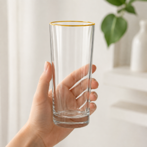 435ml Gold Rim Highball Glass – Clear Heavy Base Tumbler for Wholesale - view 5