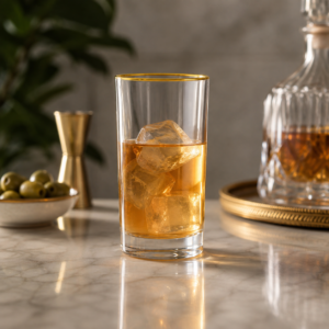 435ml Gold Rim Highball Glass – Clear Heavy Base Tumbler for Wholesale - view 6
