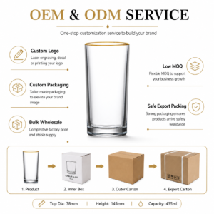 435ml Gold Rim Highball Glass – Clear Heavy Base Tumbler for Wholesale - view 8