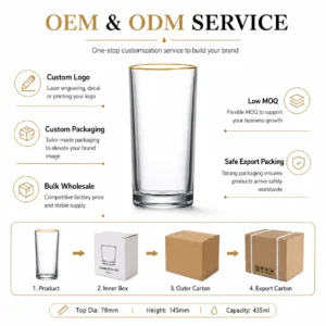 435ml Gold Rim Highball Glass – Clear Heavy Base Tumbler for Wholesale - view 8