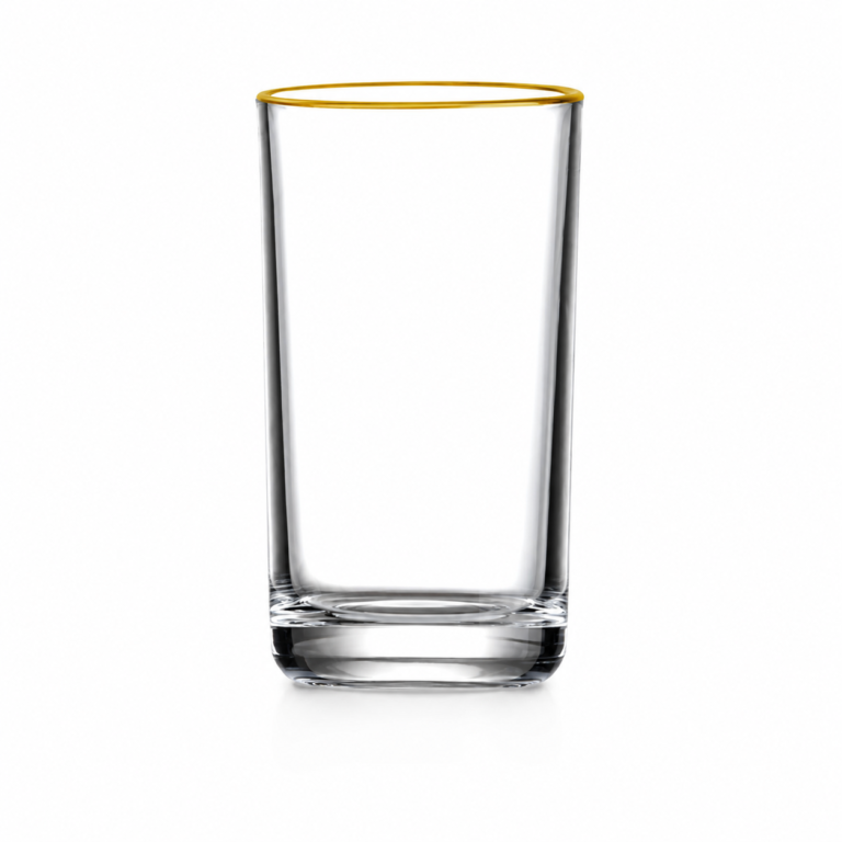 465ml Gold Rim Highball Glass – Clear Heavy Base Tumbler for Wholesale - view 1