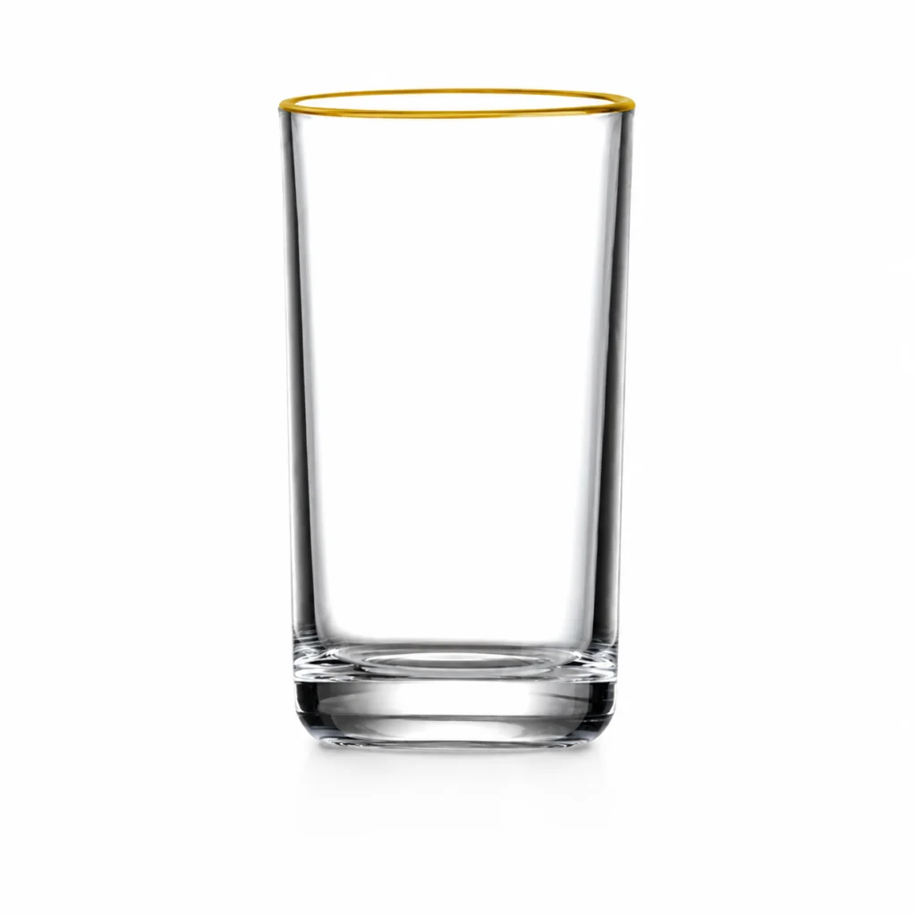 465ml Gold Rim Highball Glass – Clear Heavy Base Tumbler for Wholesale - view 1