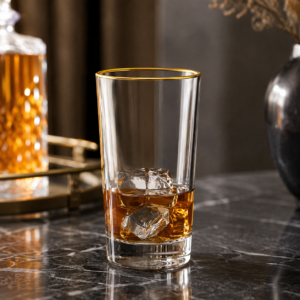 465ml Gold Rim Highball Glass – Clear Heavy Base Tumbler for Wholesale - view 6