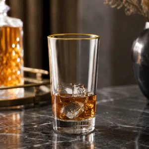 465ml Gold Rim Highball Glass – Clear Heavy Base Tumbler for Wholesale - view 6