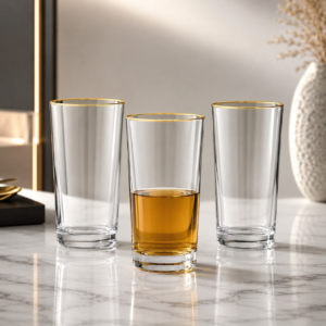 465ml Gold Rim Highball Glass – Clear Heavy Base Tumbler for Wholesale - view 7