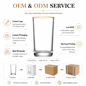 465ml Gold Rim Highball Glass – Clear Heavy Base Tumbler for Wholesale - view 8