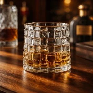 270ml Rotating Whiskey Glass – Textured Rocks Tumbler in Multiple Styles for Wholesale - view 2